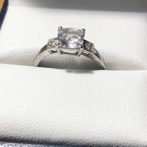 White topaz sterling ring